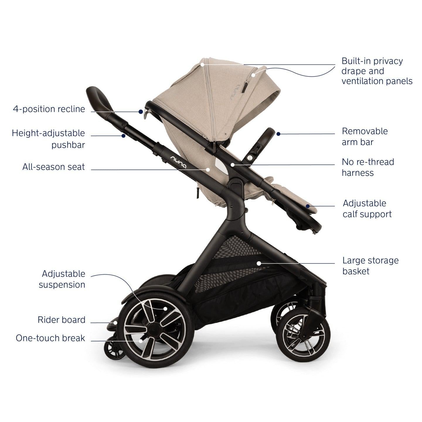 Nuna DEMI Next Stroller + Rider Board