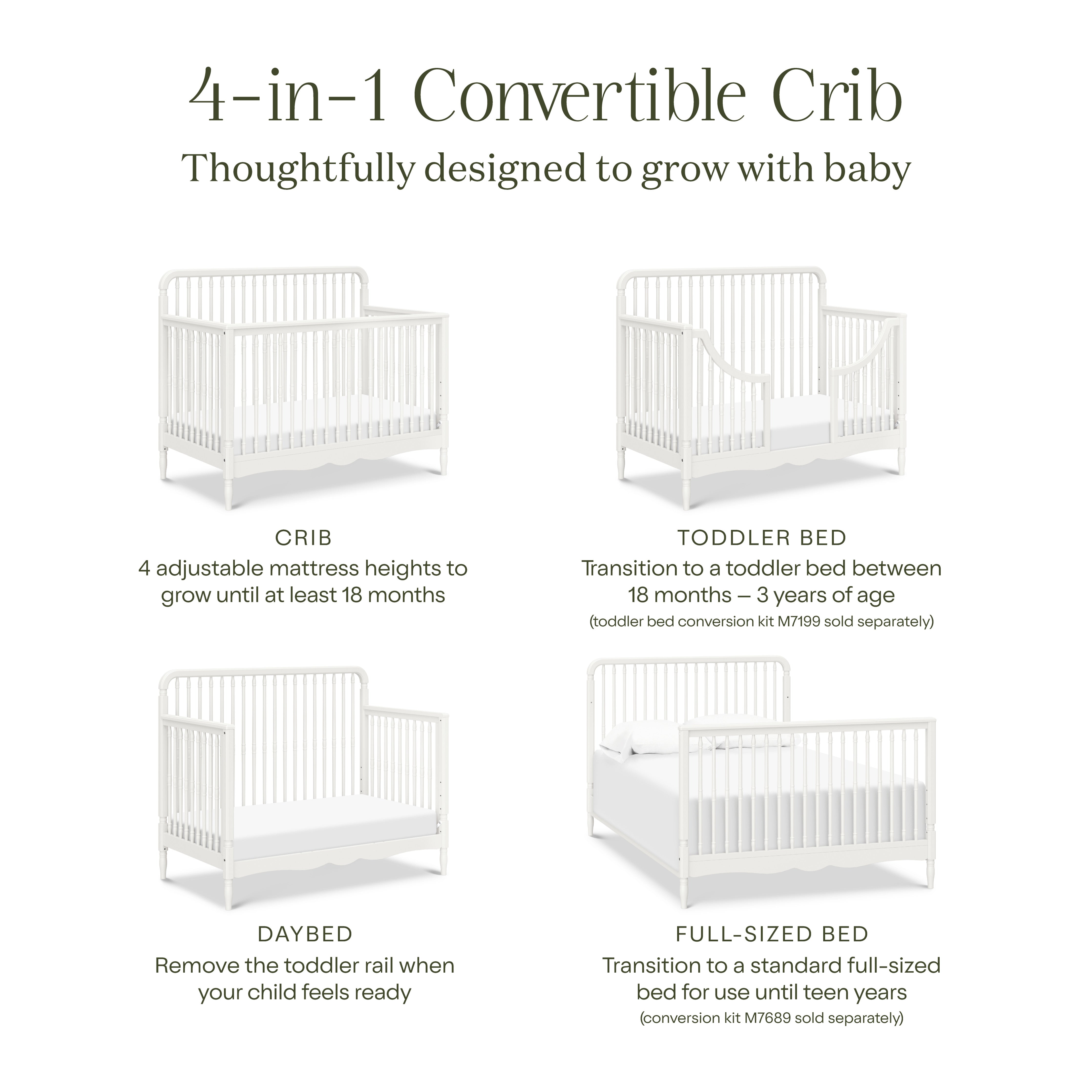 Namesake Liberty 4-in-1 Convertible Spindle Crib