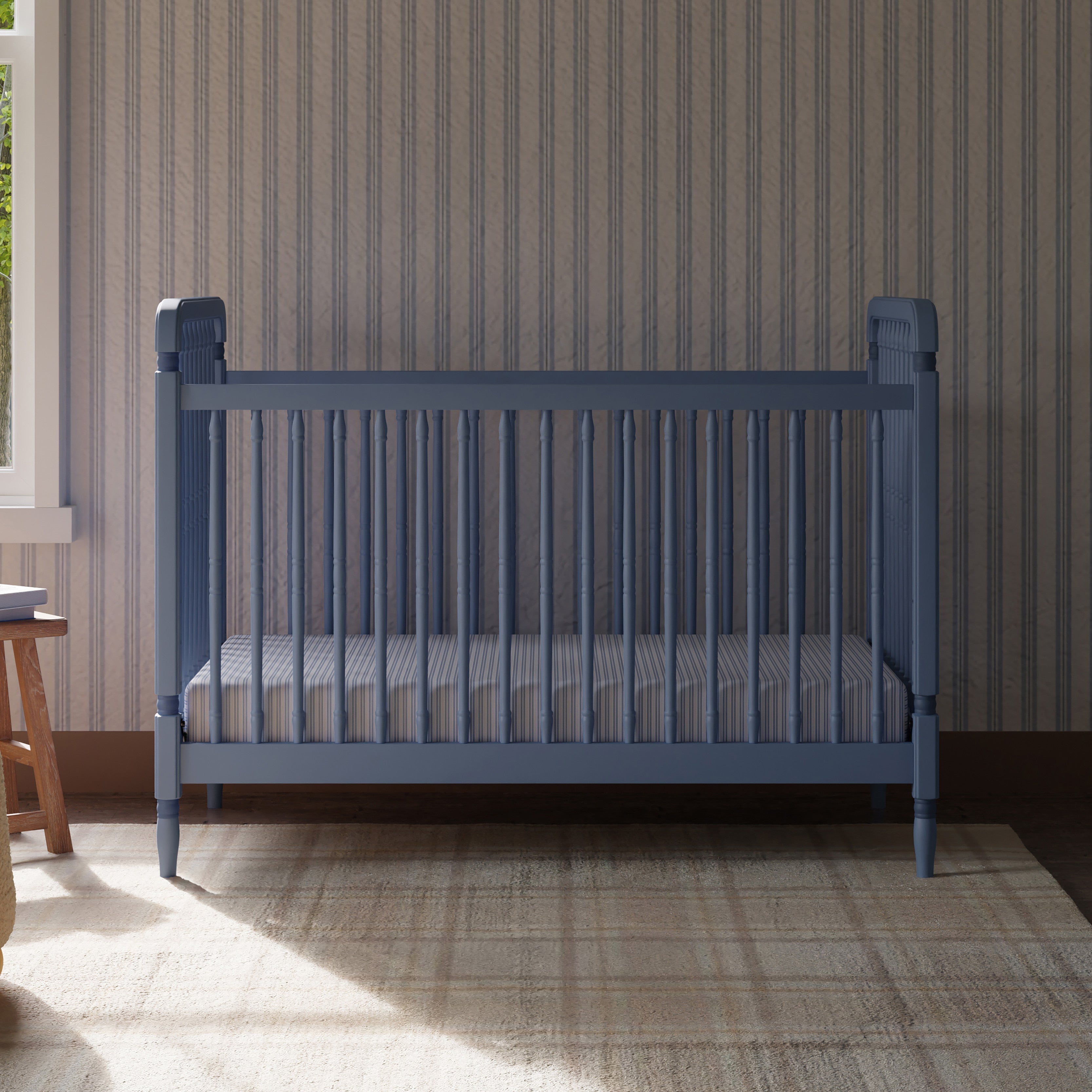Namesake Liberty 3-in-1 Convertible Spindle Crib with Toddler Bed Conversion Kit