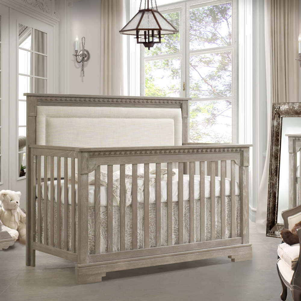 Natart Ithaca "5-in-1'' Convertible Crib with Upholstered Panel