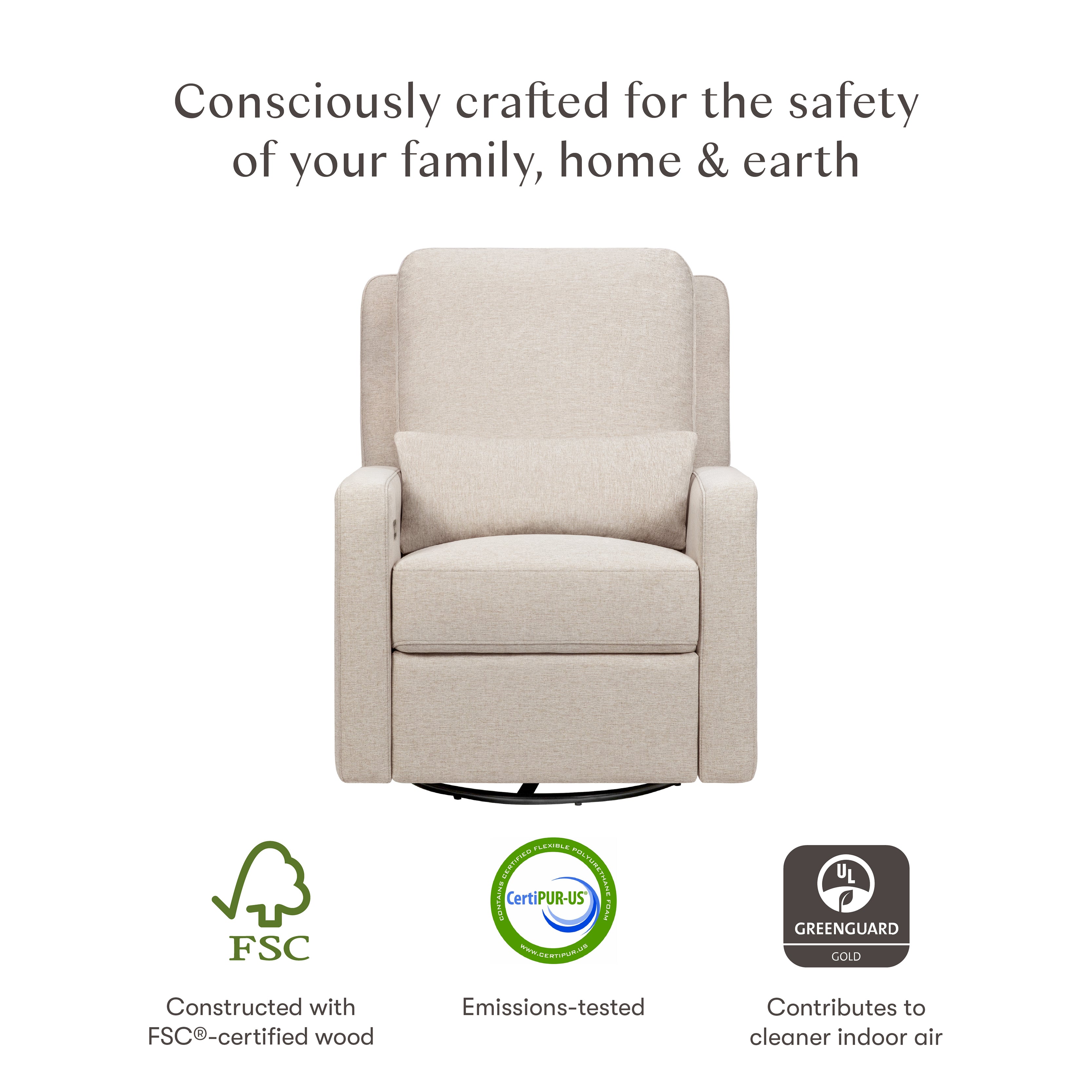 Babyletto Sigi Electronic Recliner and Glider with USB Port