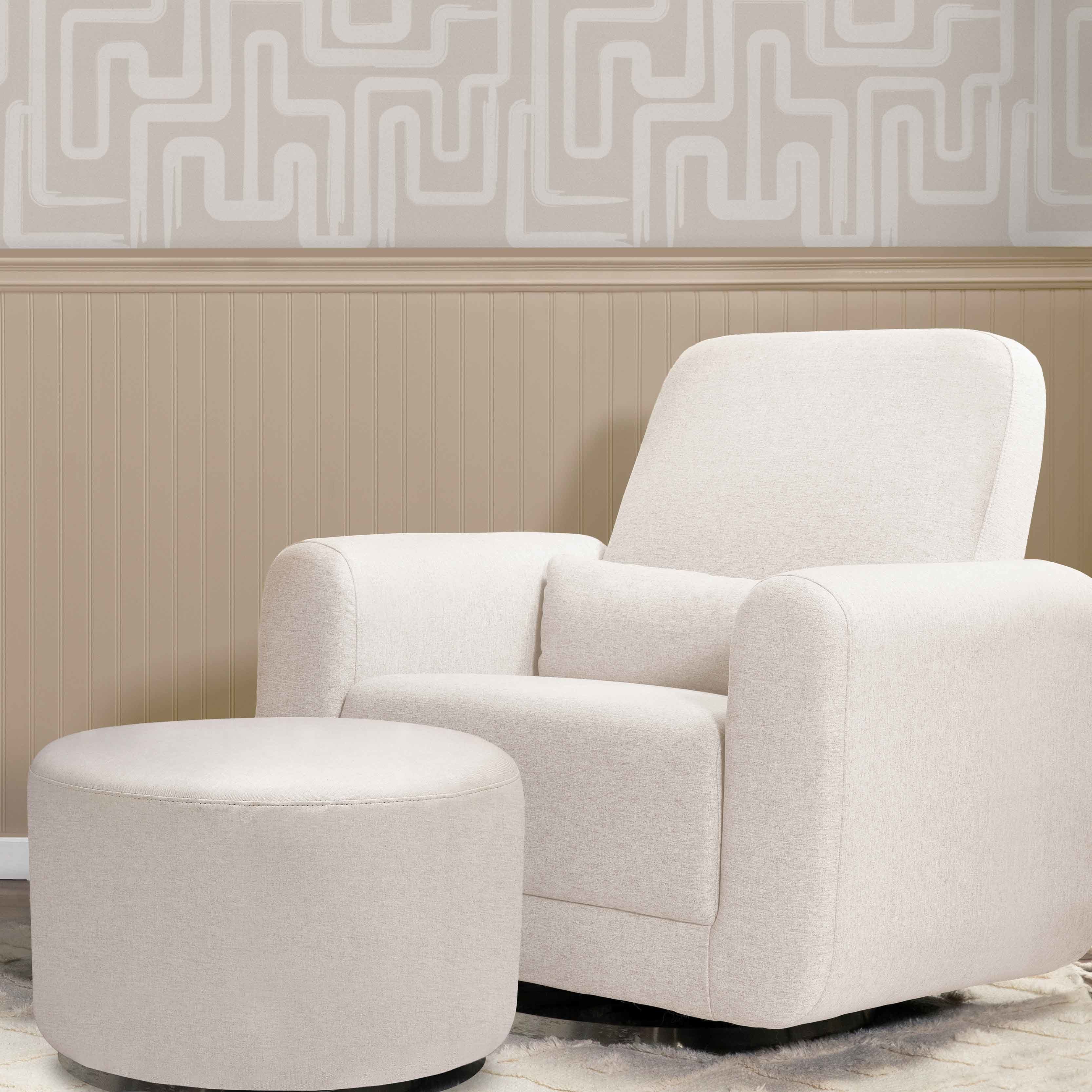 Babyletto Tuba Gliding Ottoman in Eco-Performance Fabric | Water Repellent & Stain Resistant