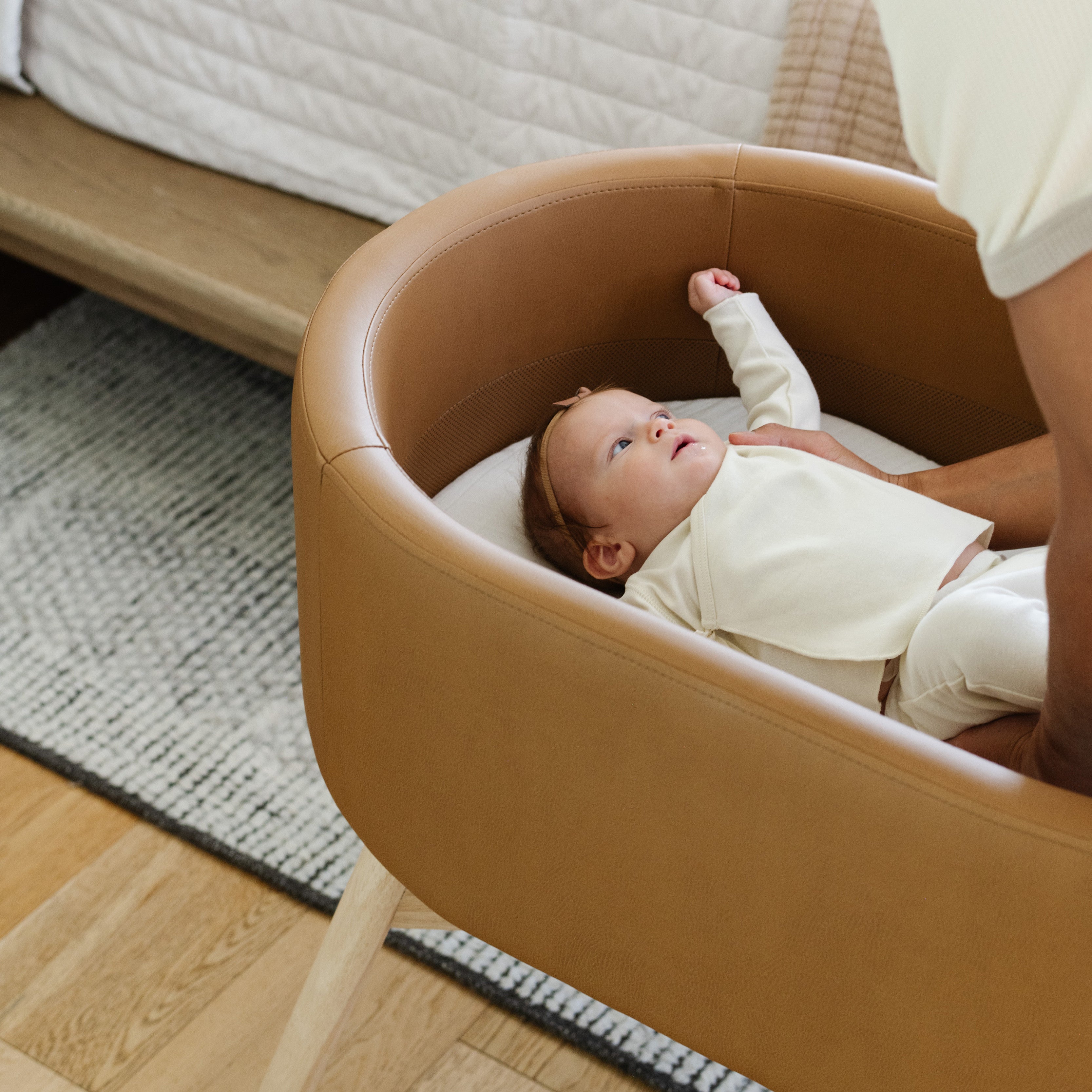 M26834GCLB,Babyletto,babyletto x GATHRE Capsule Bassinet in Camel