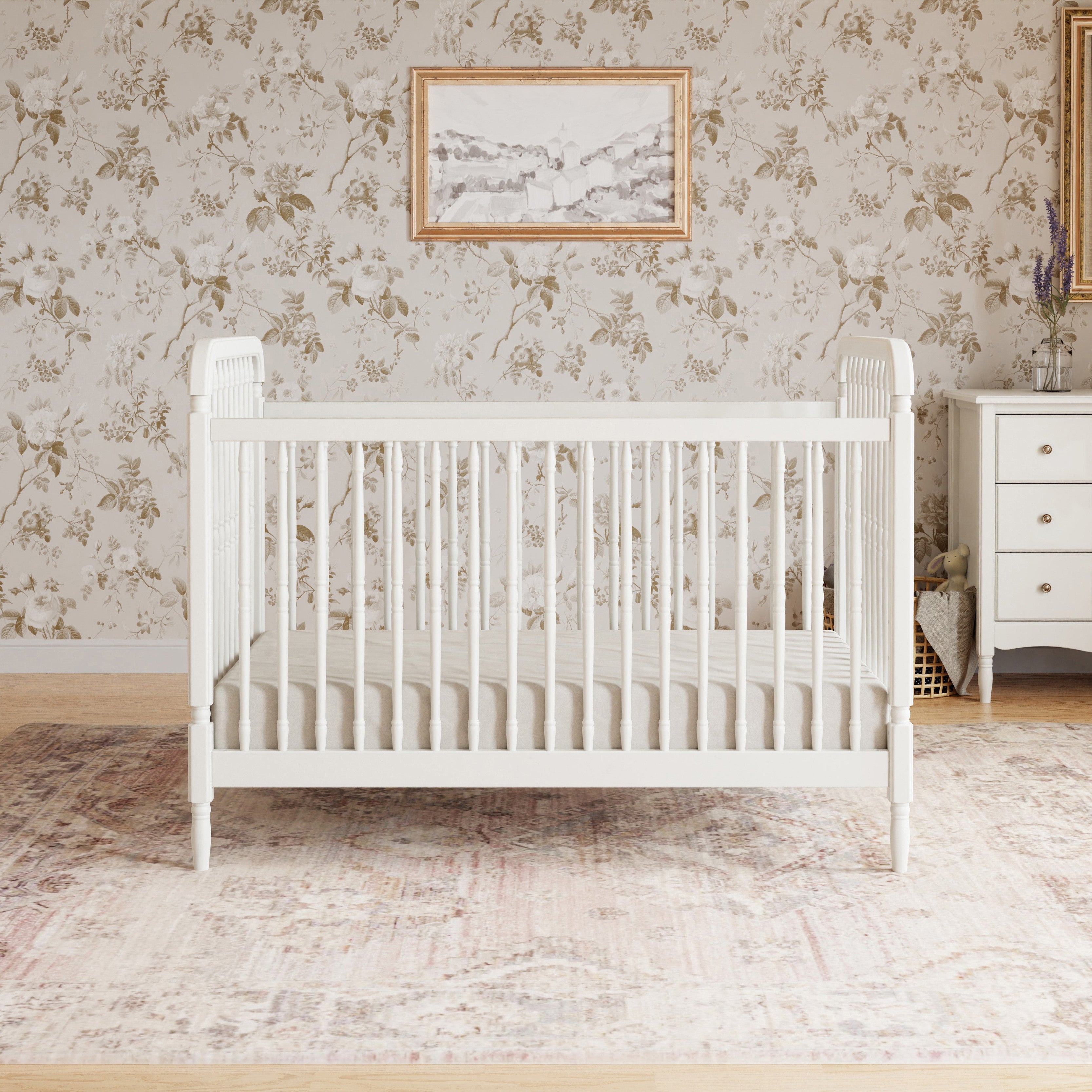 Namesake Liberty 3-in-1 Convertible Spindle Crib with Toddler Bed Conversion Kit