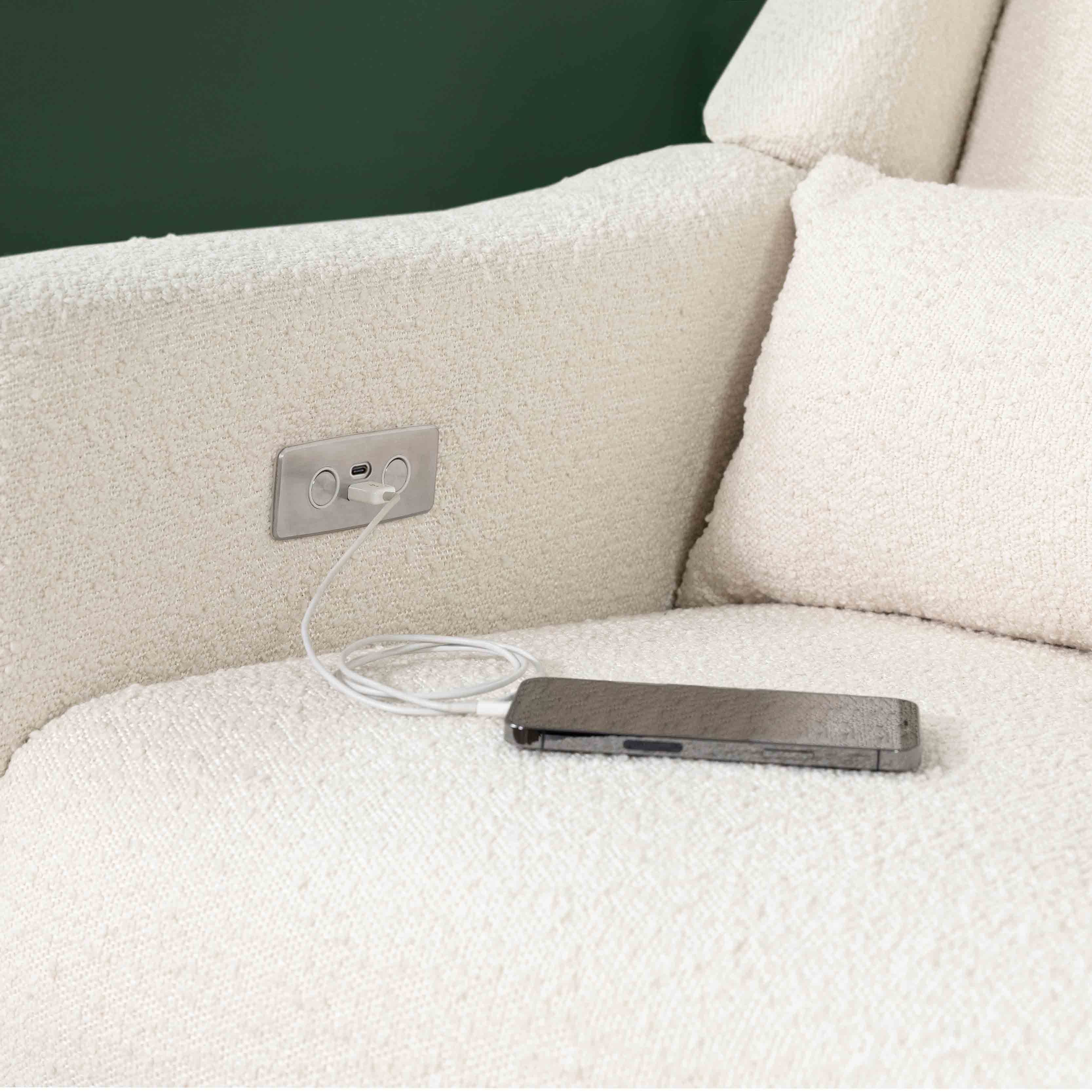 Babyletto Kiwi Electronic Recliner and Swivel Glider with USB port