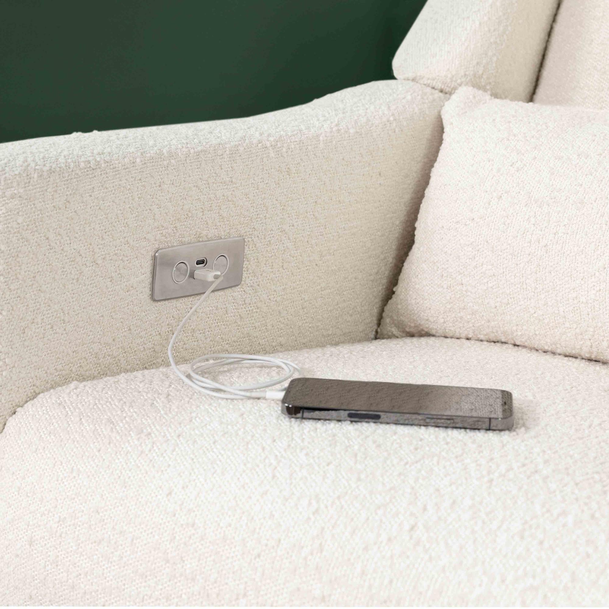 Babyletto Kiwi Electronic Recliner and Swivel Glider with USB port
