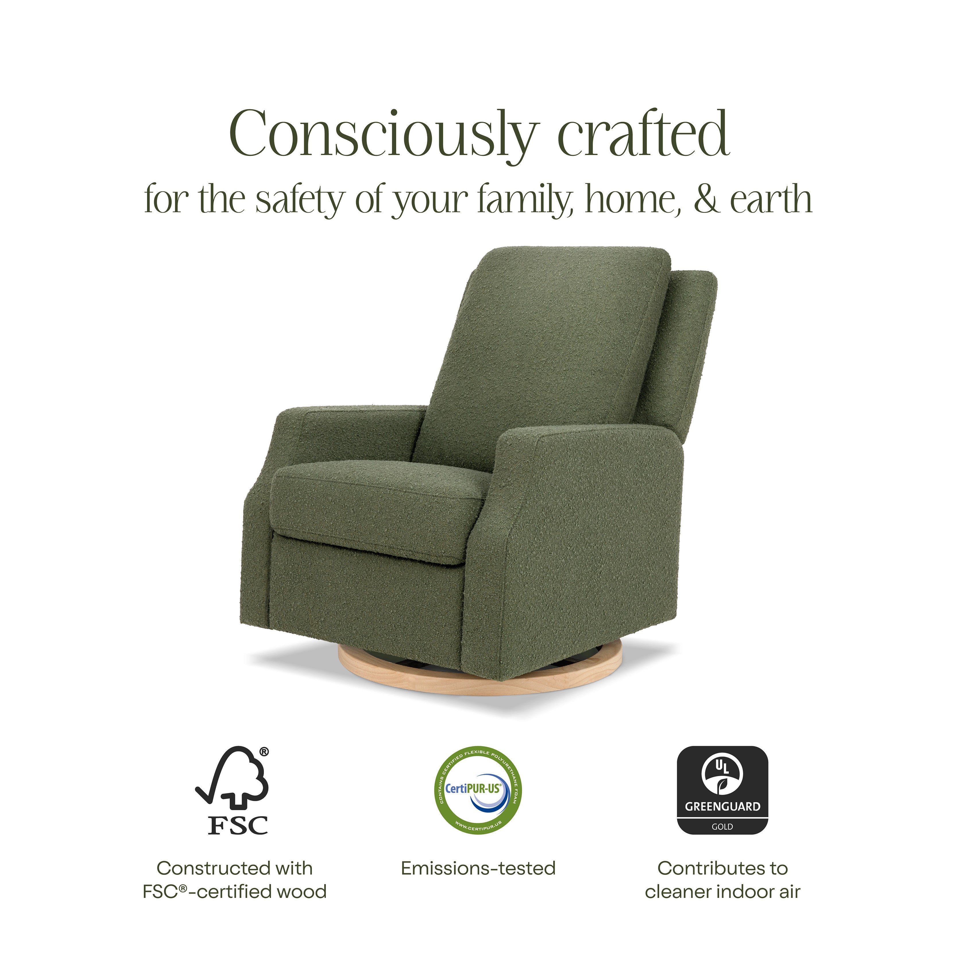 Namesake Crewe Recliner and Swivel Glider