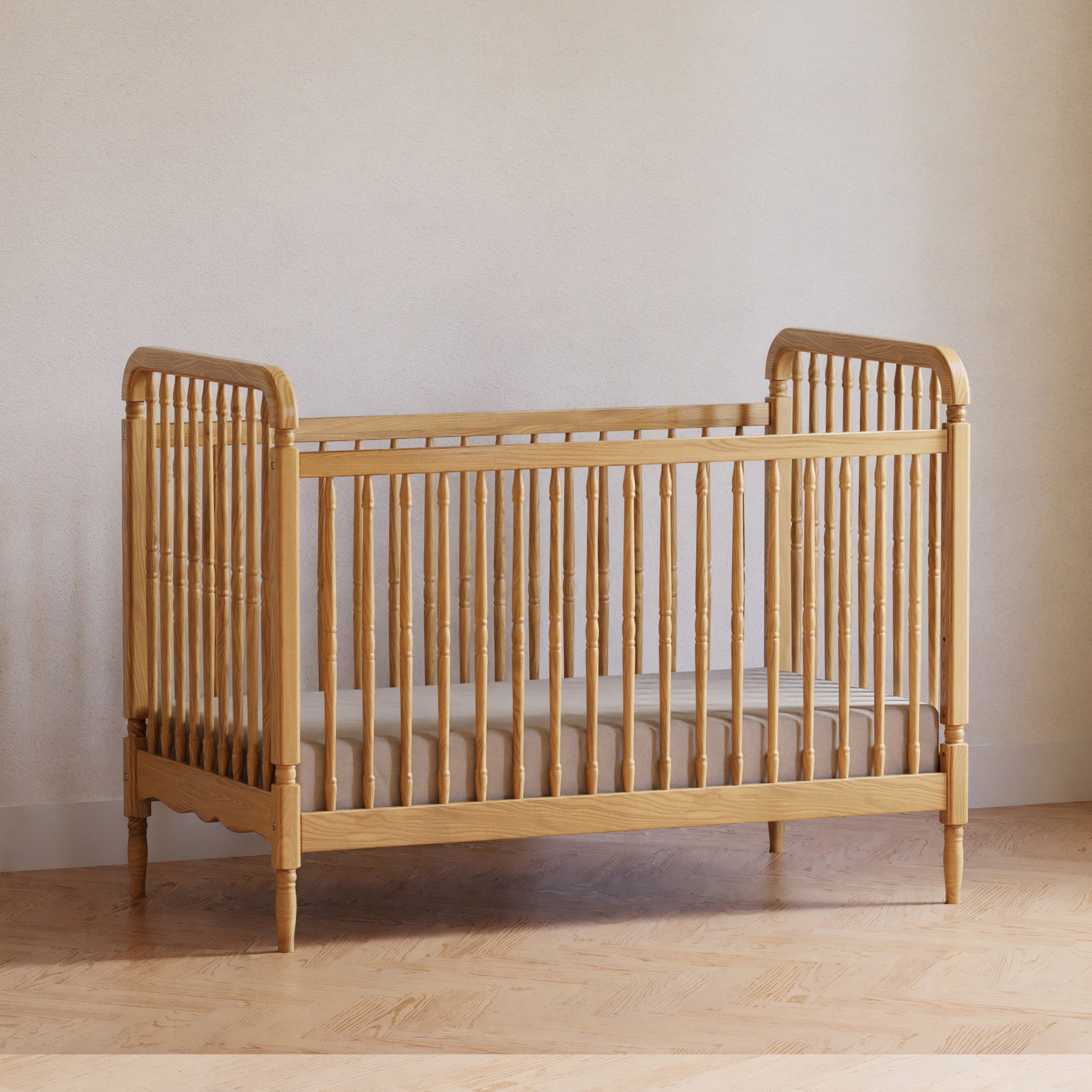 Namesake Liberty 3-in-1 Convertible Spindle Crib with Toddler Bed Conversion Kit