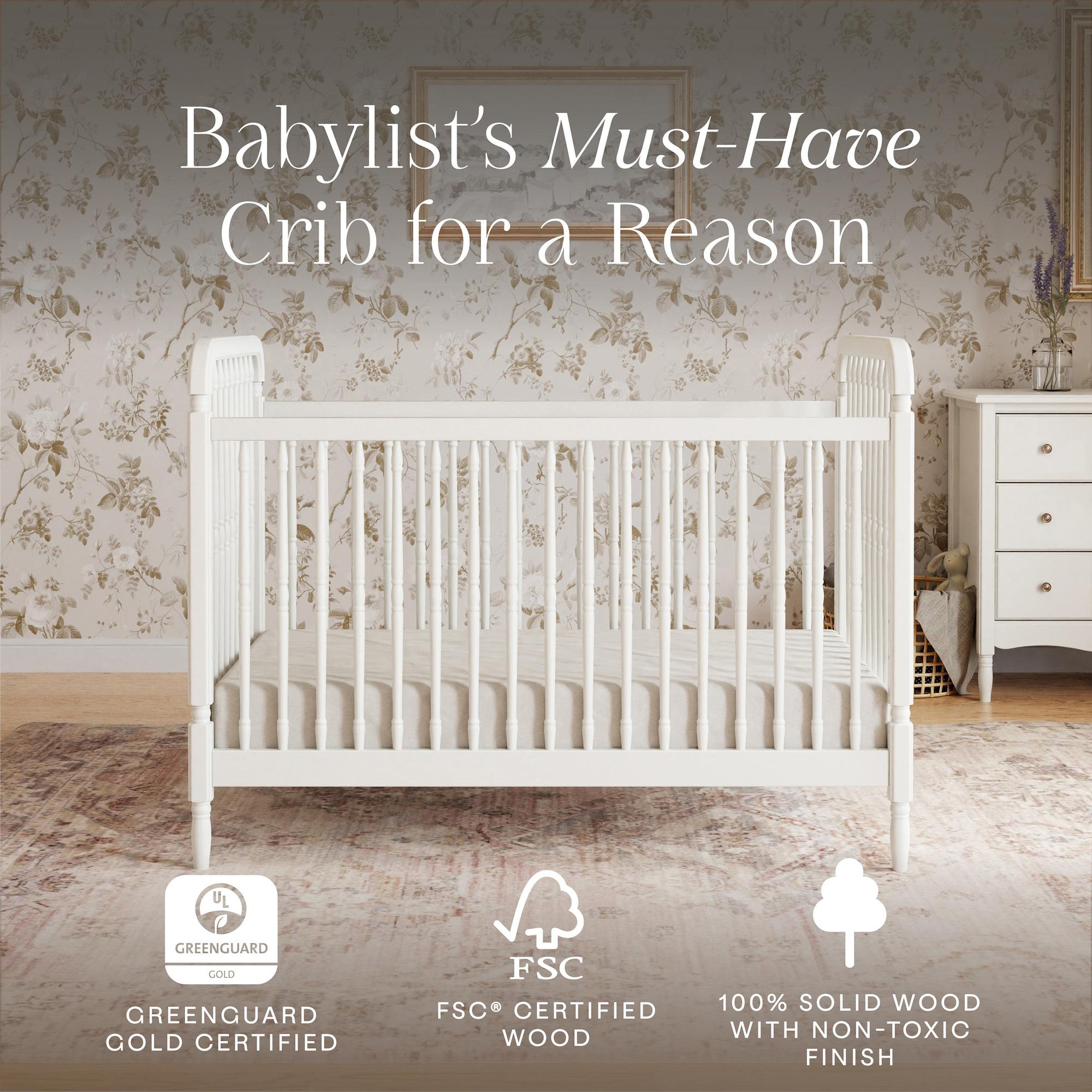 Namesake Liberty 3-in-1 Convertible Spindle Crib with Toddler Bed Conversion Kit
