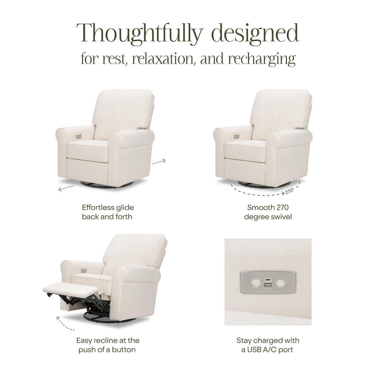 Monogram by Namesake Monroe Power Recliner & Swivel Glider