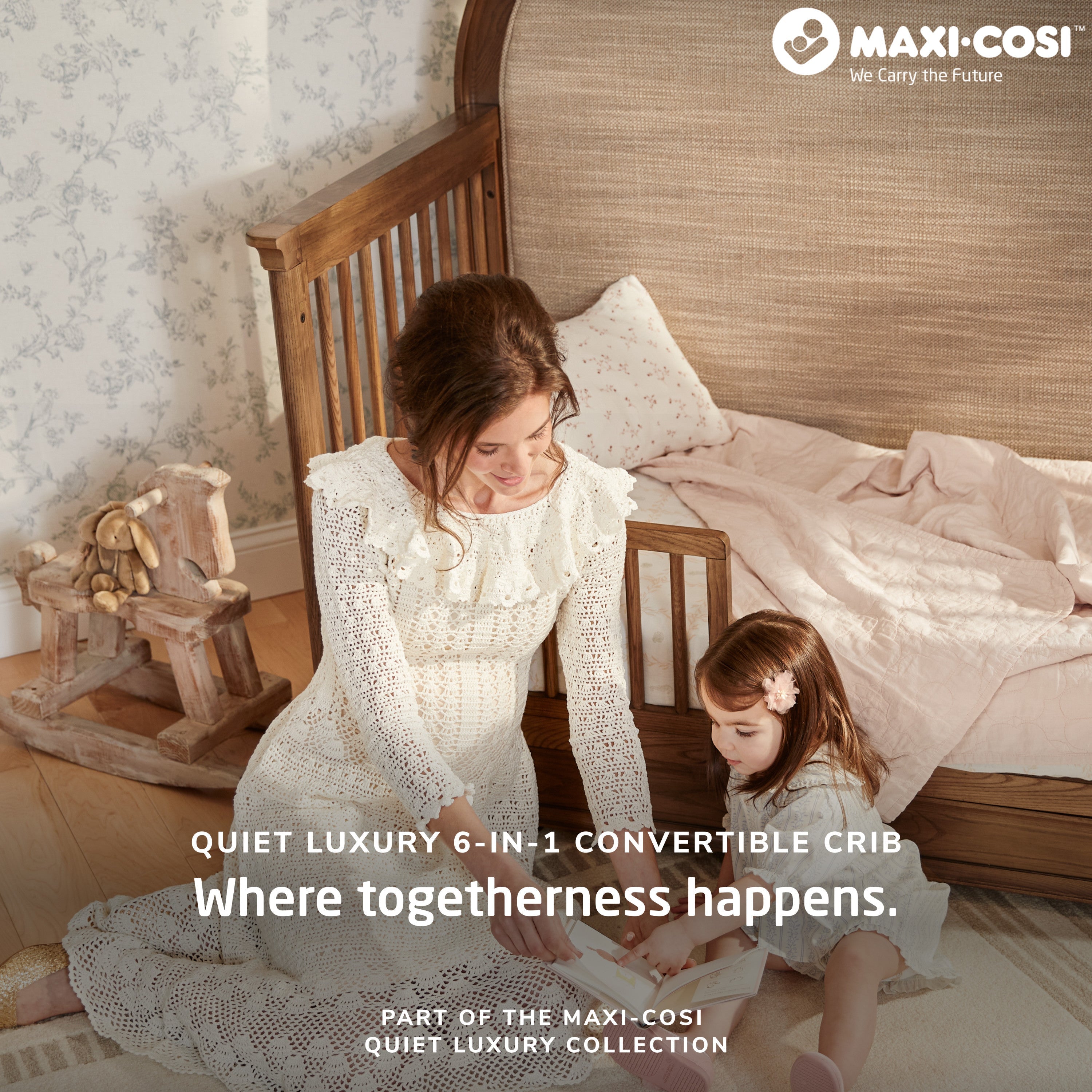 Maxi-Cosi Nursery Quiet Luxury 6-in-1 Convertible Crib with Toddler Bed/Daybed Conversion Kit