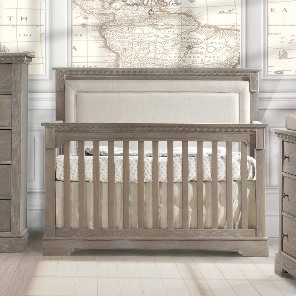 Natart Ithaca "5-in-1'' Convertible Crib with Upholstered Panel