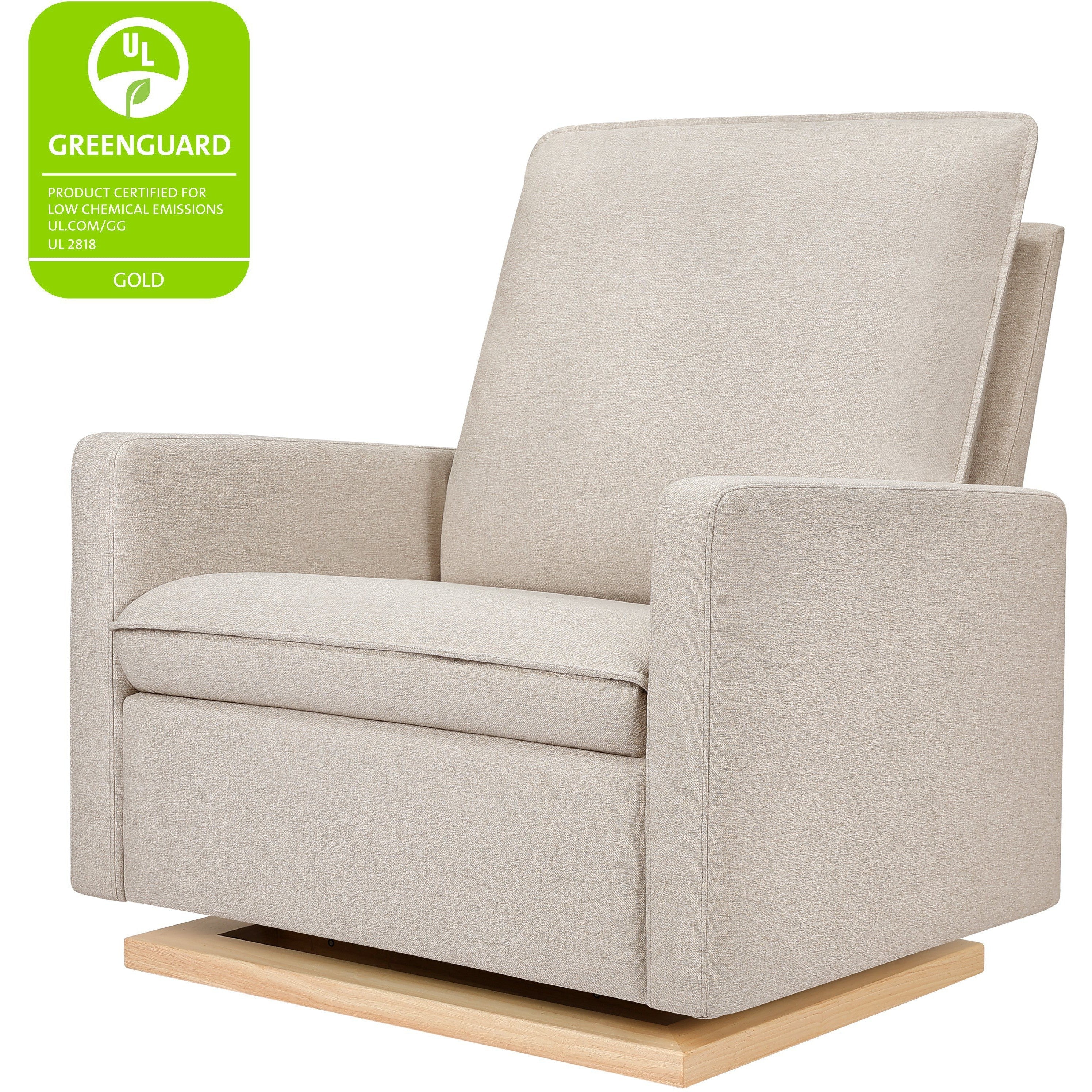 Babyletto Cali Pillowback Chair and a Half Glider | Water Repellent & Stain Resistant