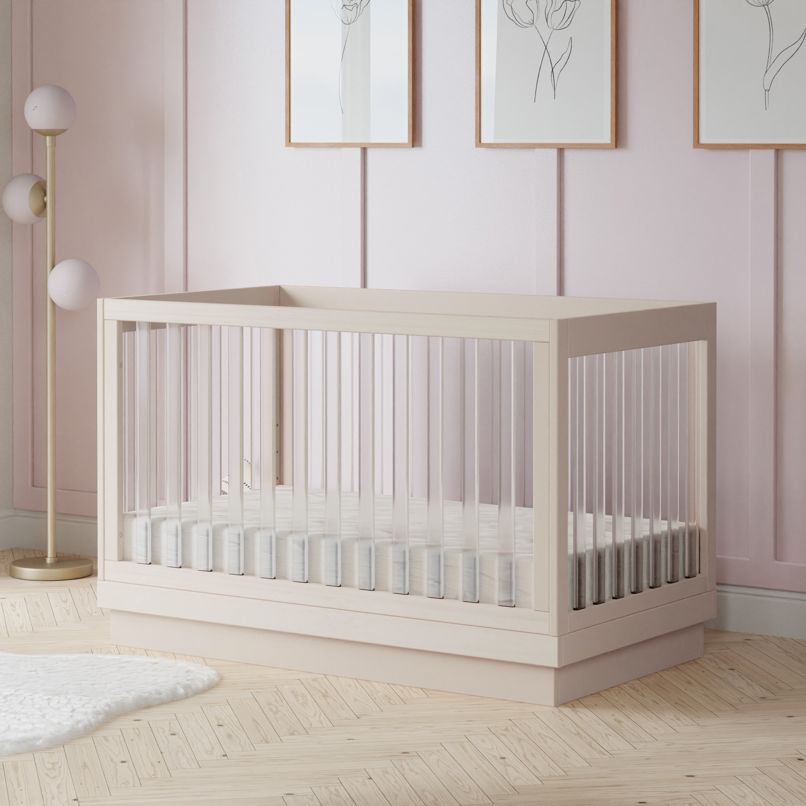 Babyletto Harlow 3-in-1 Convertible Crib with Toddler Bed Conversion Kit