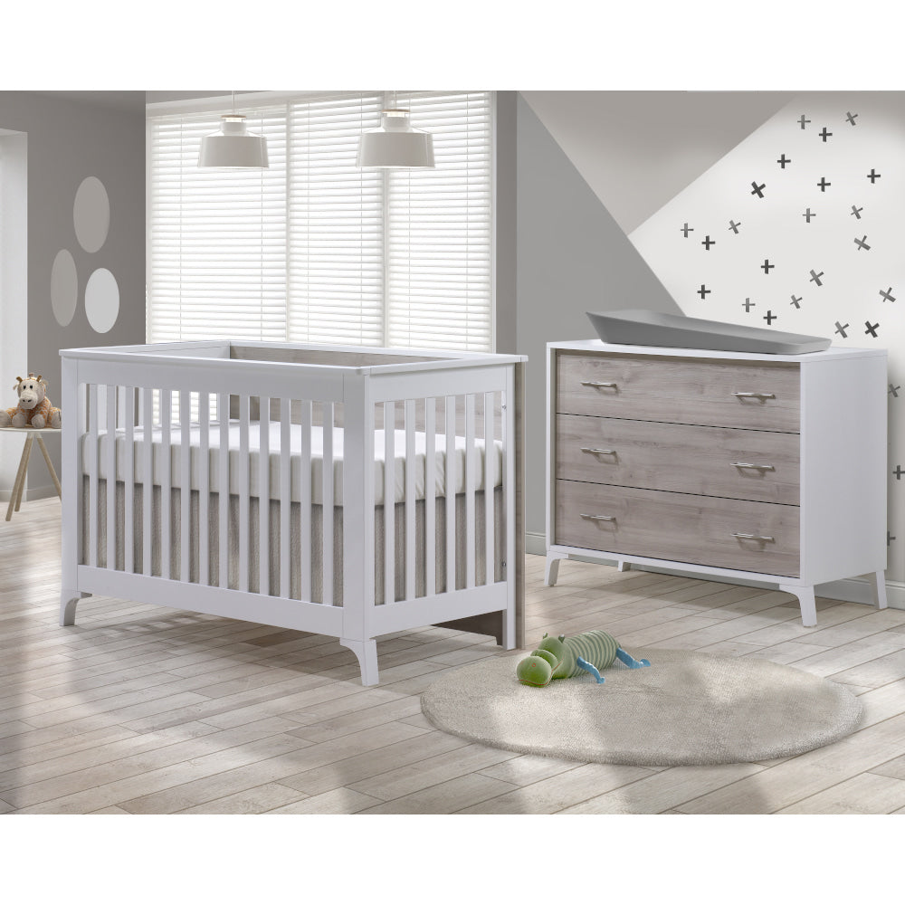 Tulip Metro Convertible Crib + 3-Drawer Dresser XL