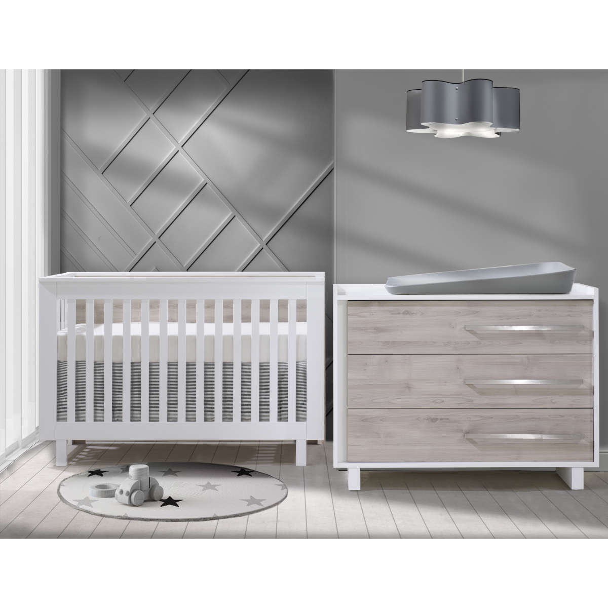 Tulip Urban Convertible Crib + 3-Drawer Dresser XL