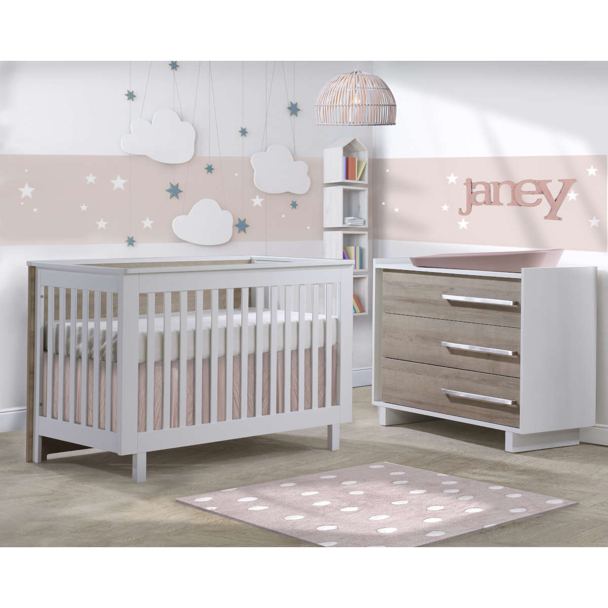 Tulip Urban Convertible Crib + 3-Drawer Dresser XL