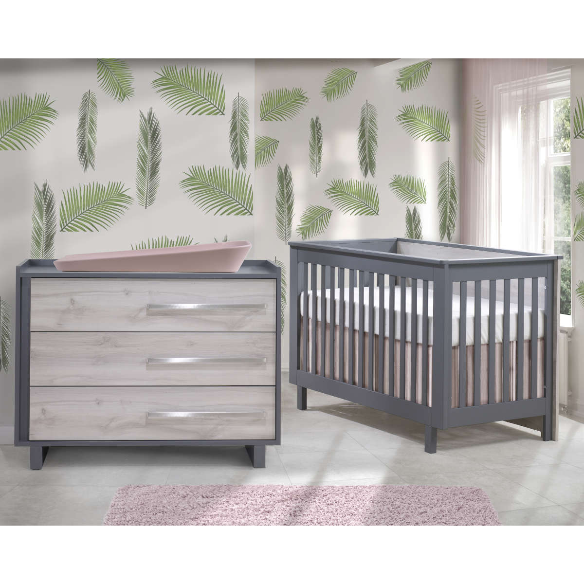 Tulip Urban Convertible Crib + 3-Drawer Dresser XL