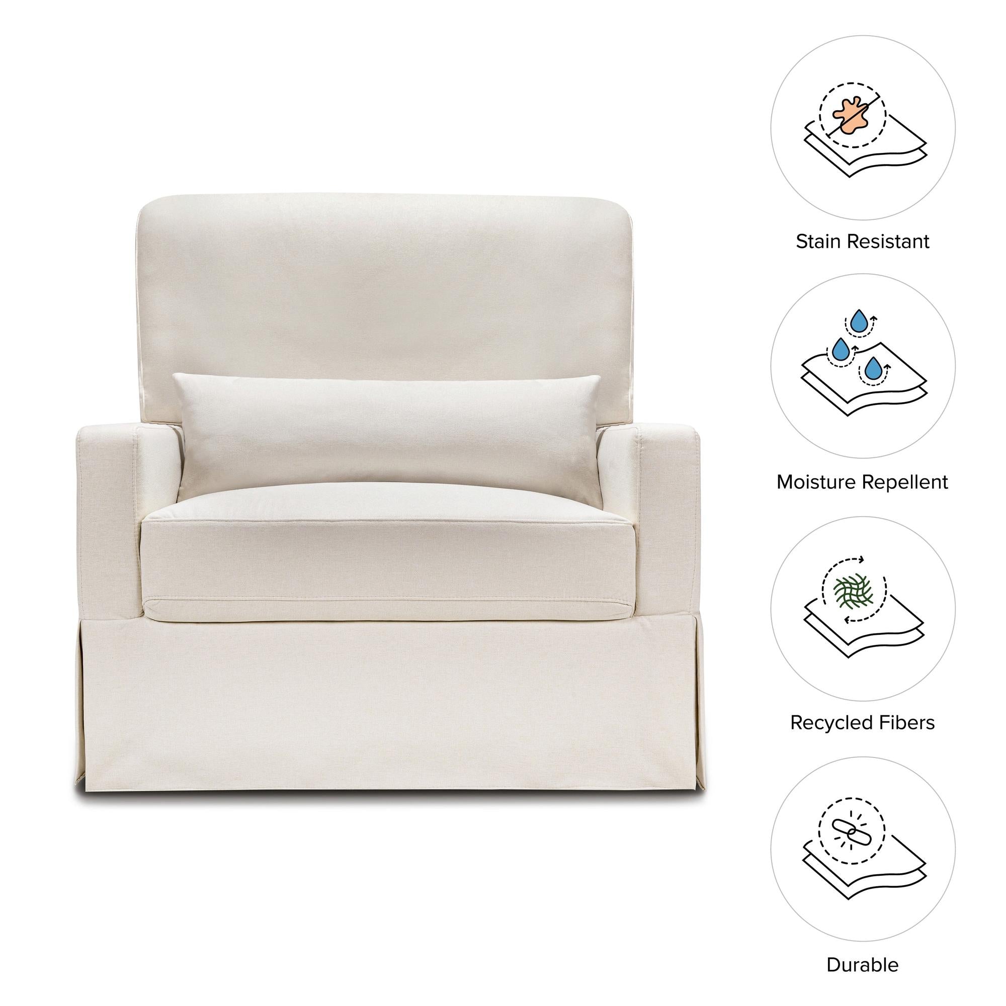 Namesake Crawford Pillowback Chair and a Half Comfort Swivel Glider
