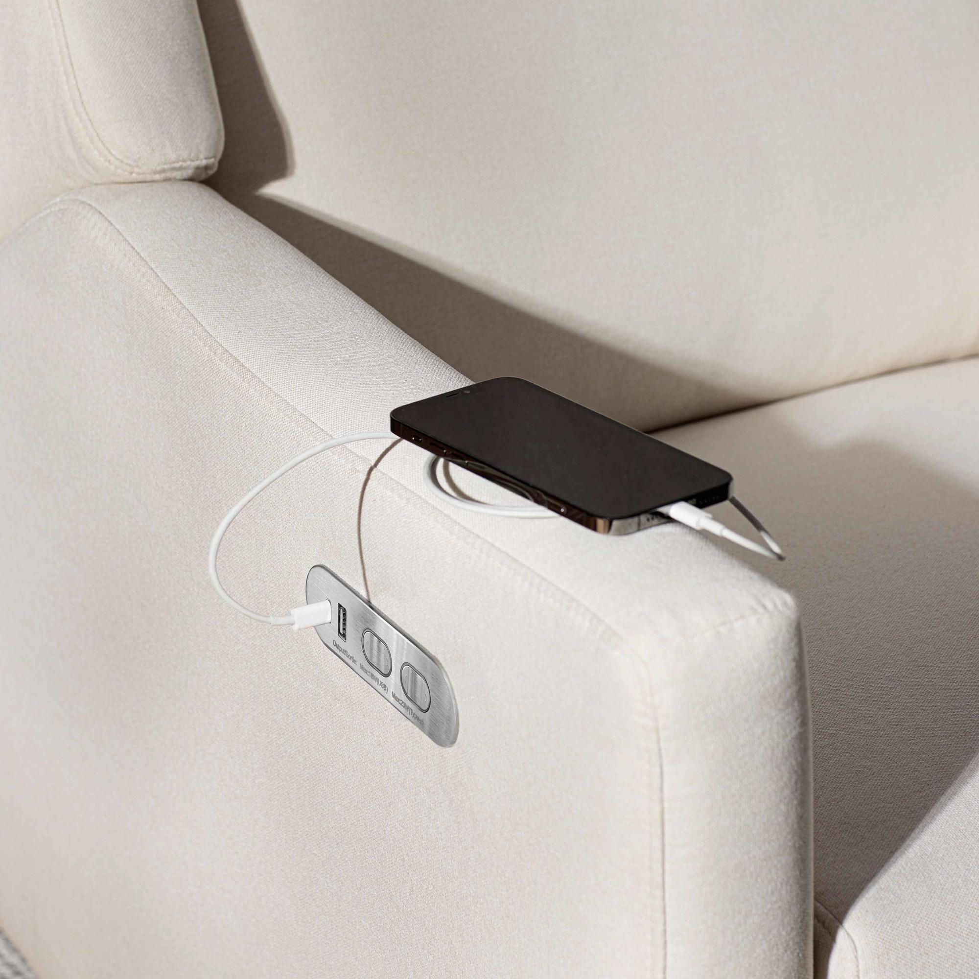 Babyletto Kiwi Plus Power Recliner and Swivel Glider with Power Adjustable Headrest and USB Port