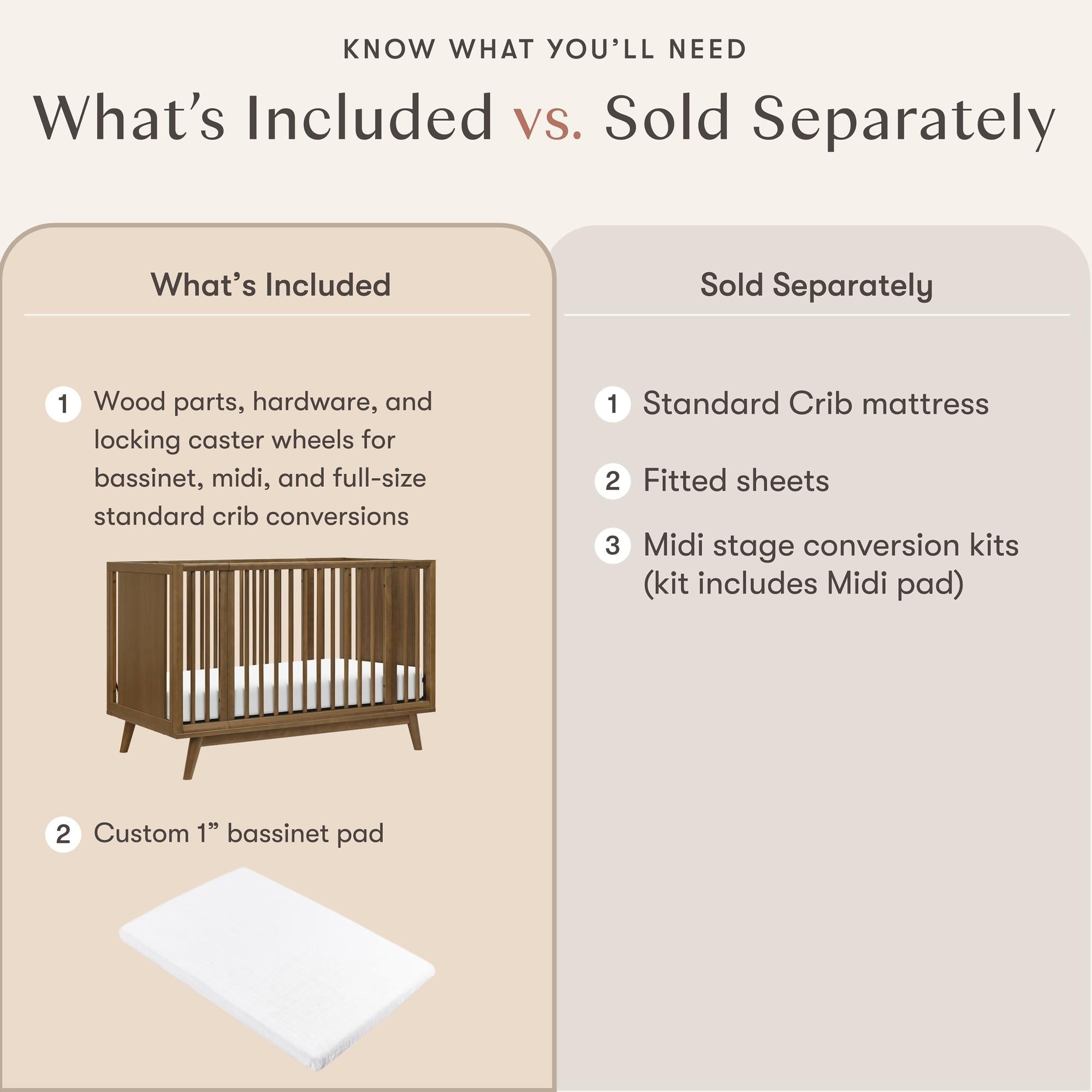 Babyletto Palma 8-in-1 Convertible All-Stages Crib with Bassinet & Toddler Bed Kits