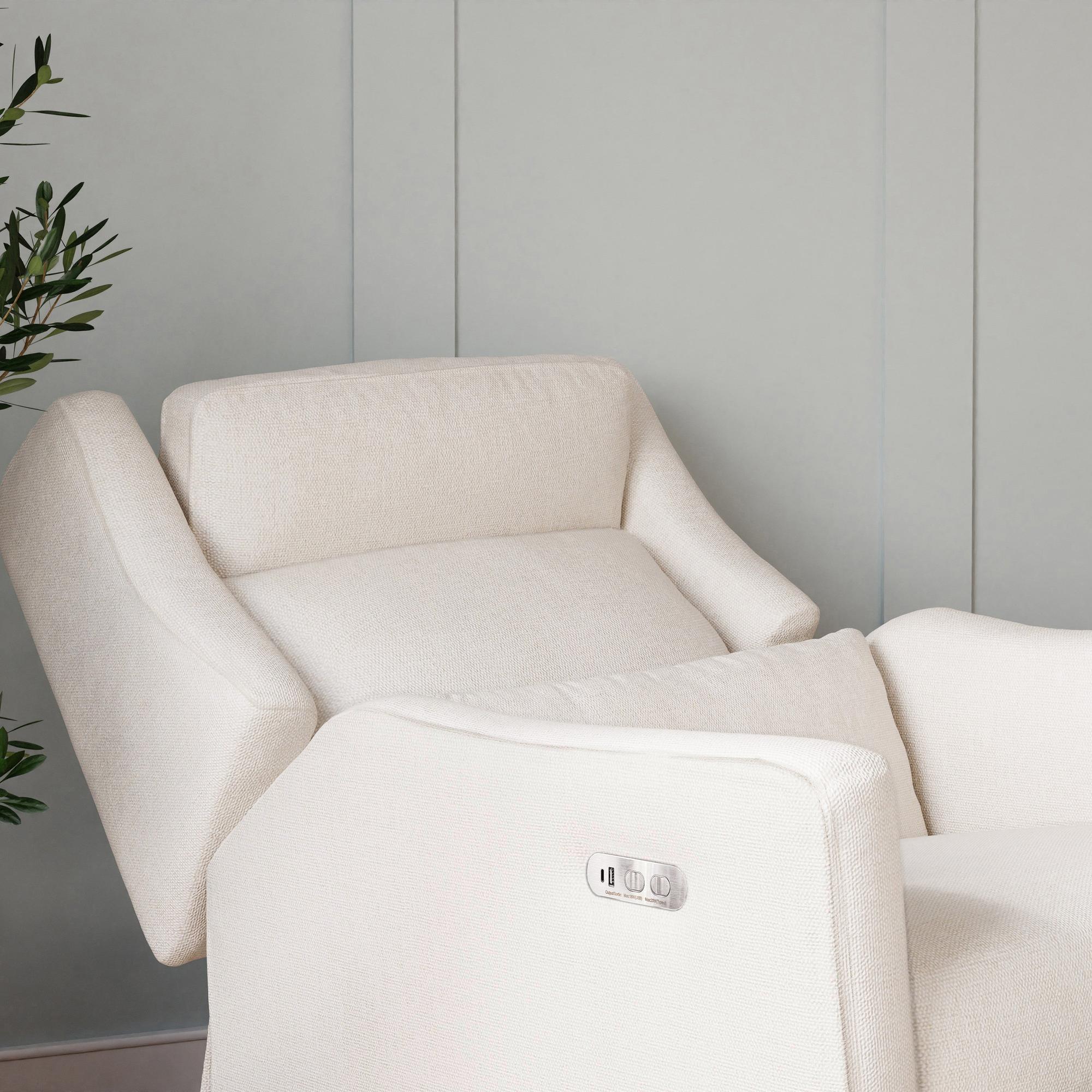 Babyletto Kiwi Plus Power Recliner and Swivel Glider with Power Adjustable Headrest and USB Port