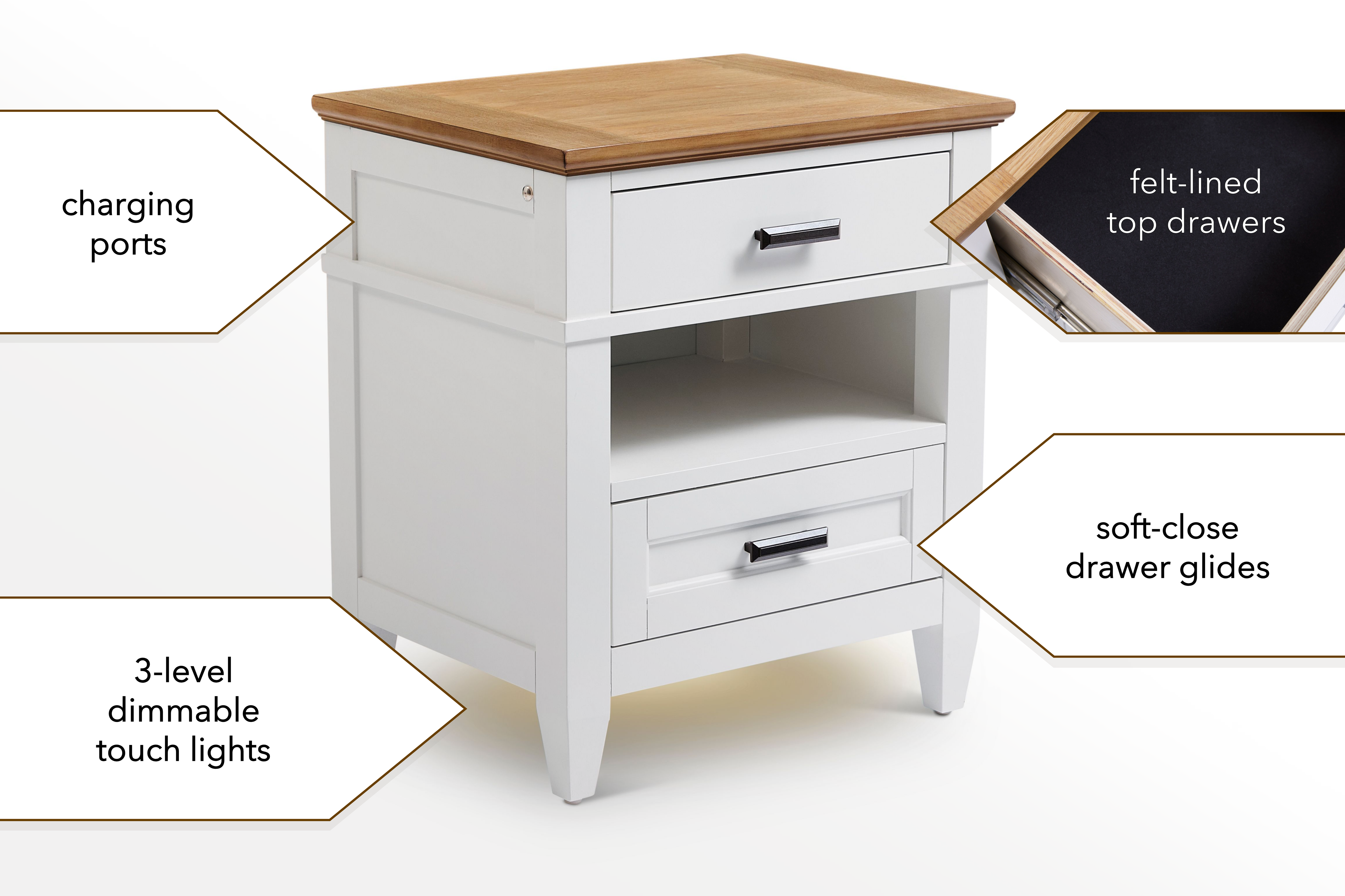 Parker House Artisan Nightstand with Lights