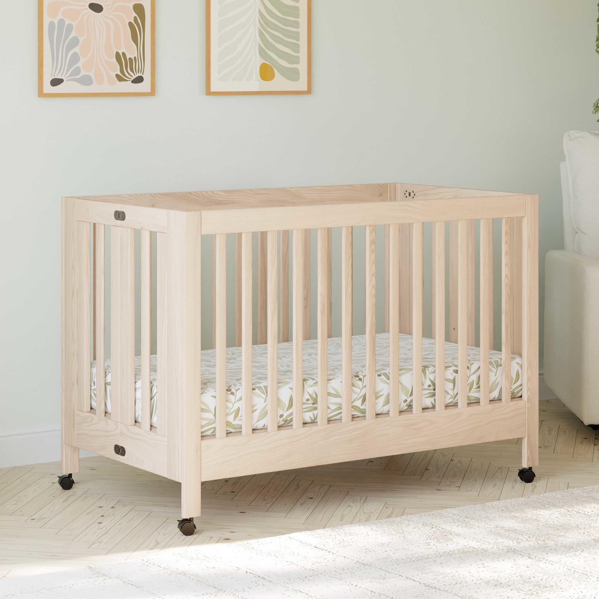 Babyletto Maki Portable Folding Crib with Toddler Bed Conversion Kit