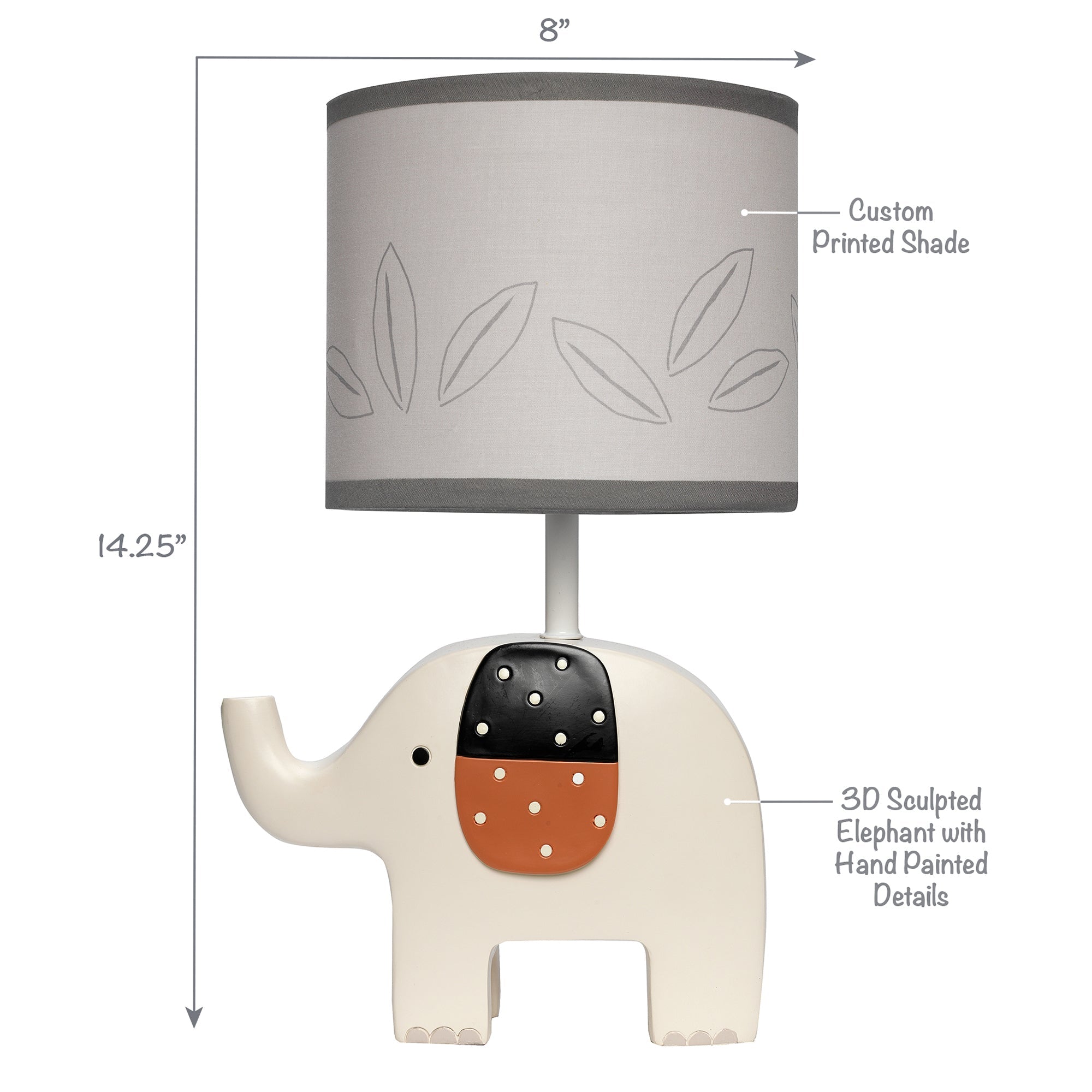 Lambs & Ivy Patchwork Jungle Lamp With Shade & Bulb