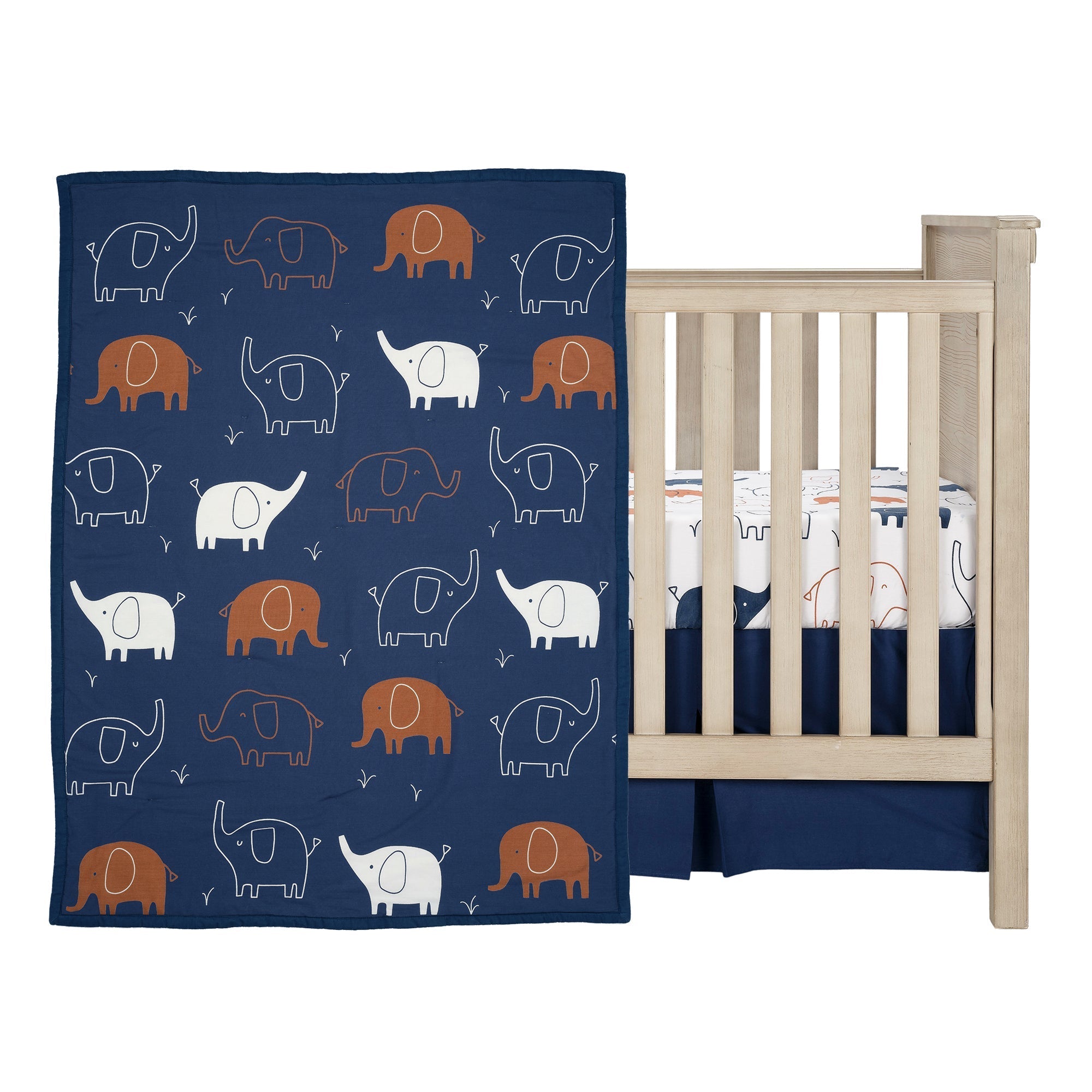 Lambs & Ivy Playful Elephant 3-Piece Crib Bedding Set