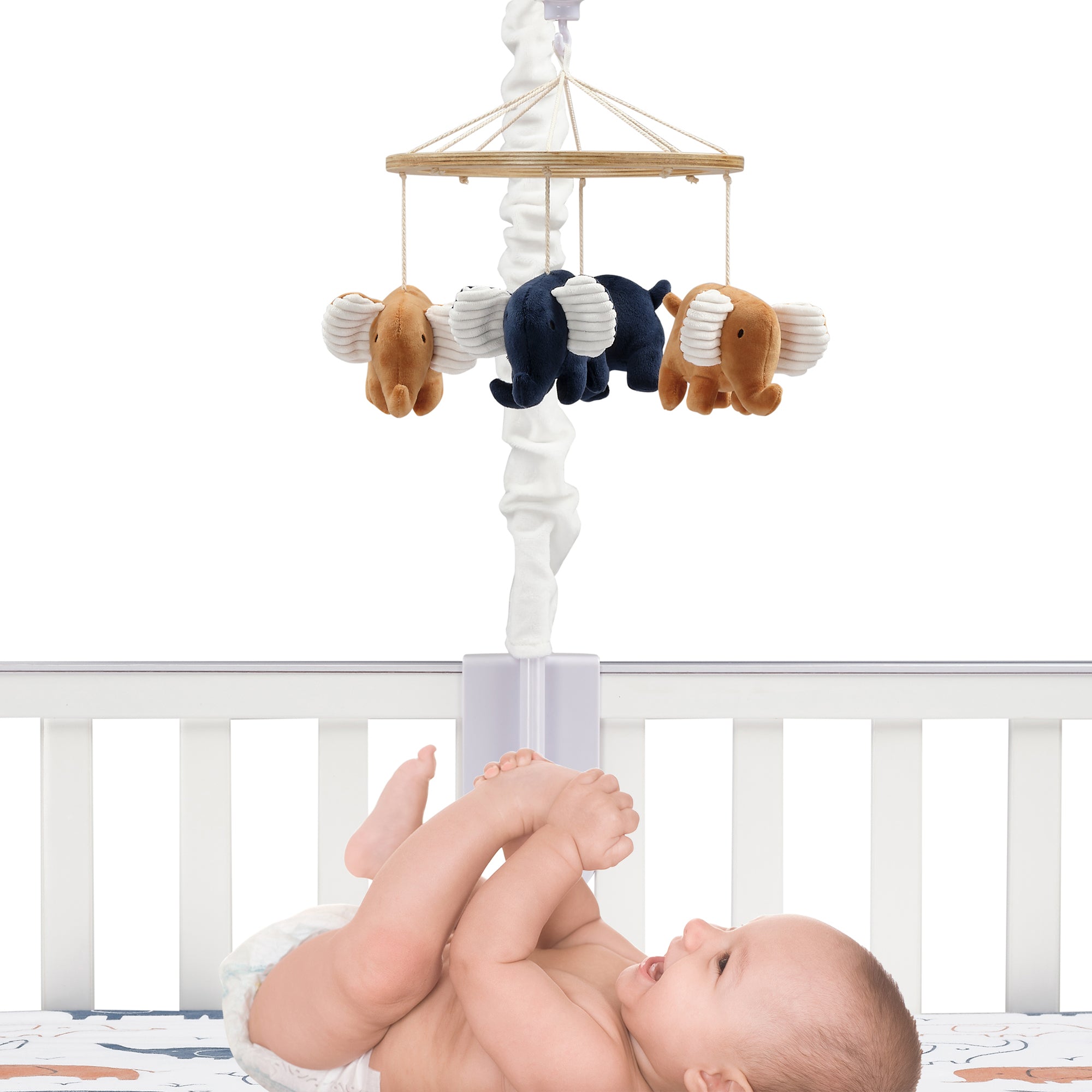 Lambs & Ivy Playful Elephant Musical Baby Crib Mobile