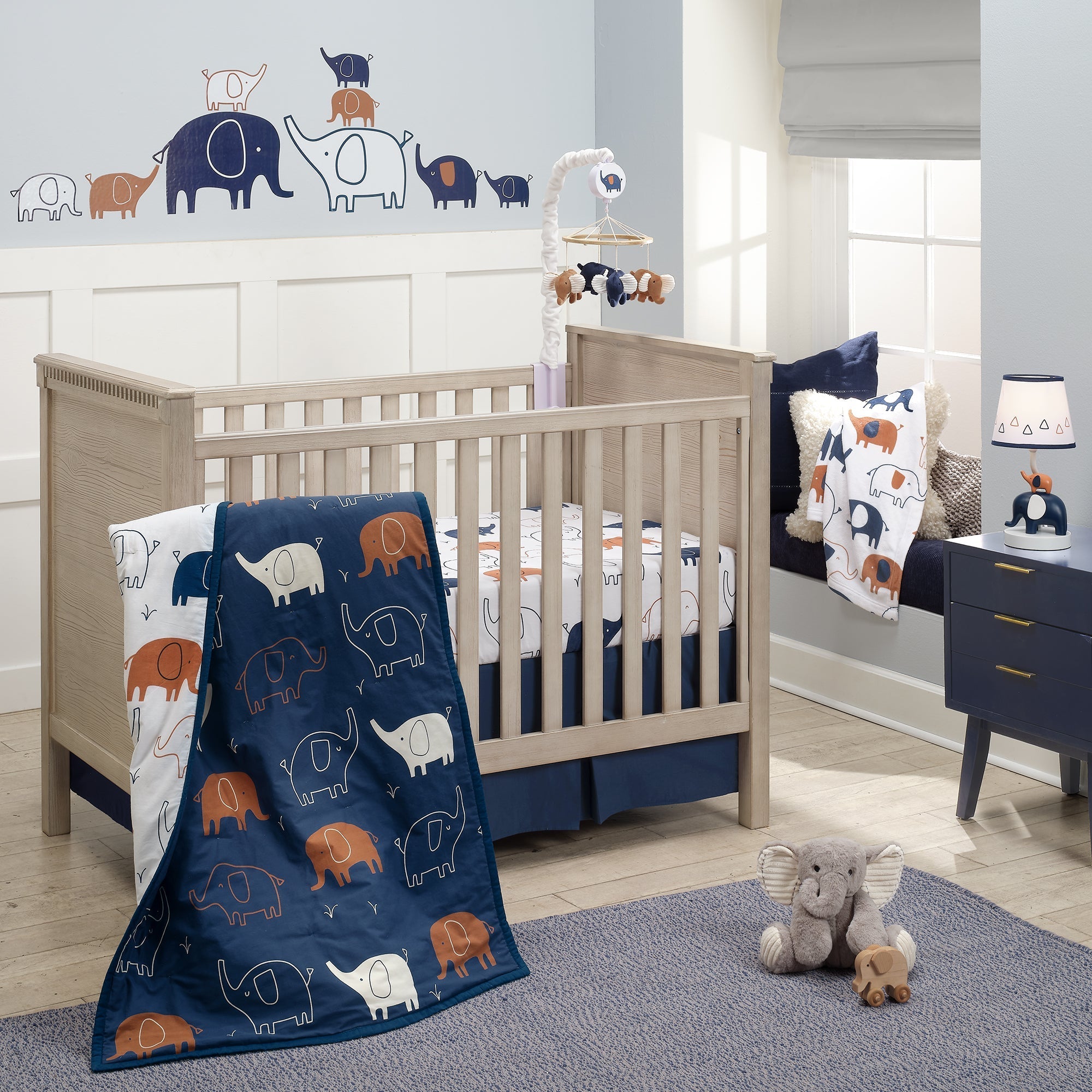 Lambs & Ivy Playful Elephant 3-Piece Crib Bedding Set