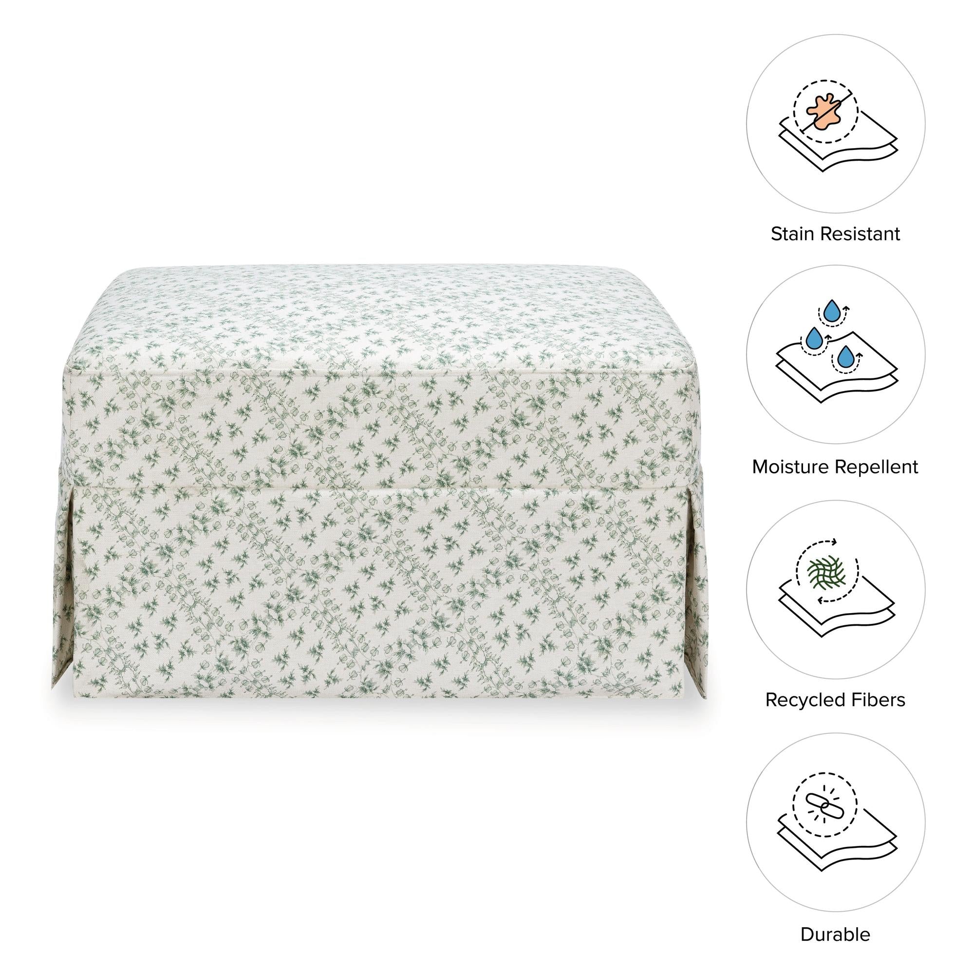 Sarah Flint x Namesake Crawford Gliding Ottoman in Eco-Performance Fabric | Water Repellent & Stain Resistant