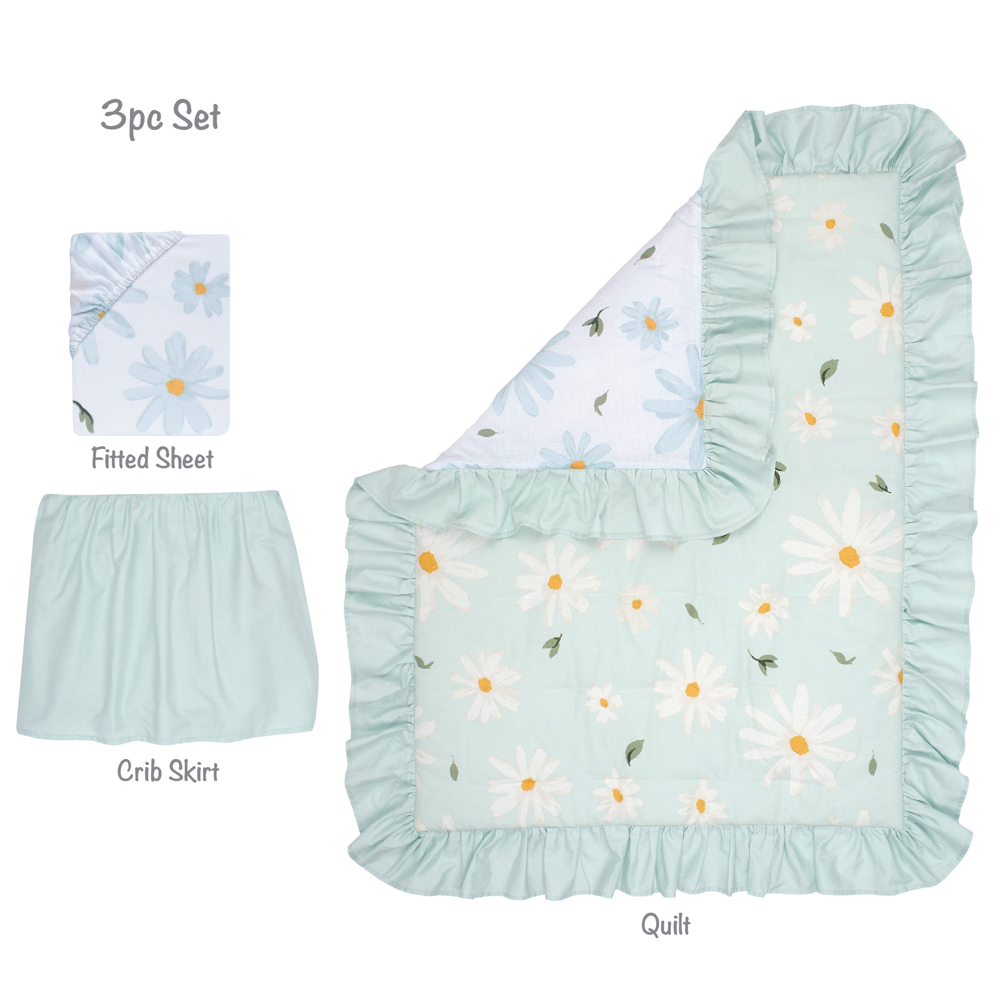 Lambs & Ivy Sweet Daisy 3-Piece Crib Bedding Set