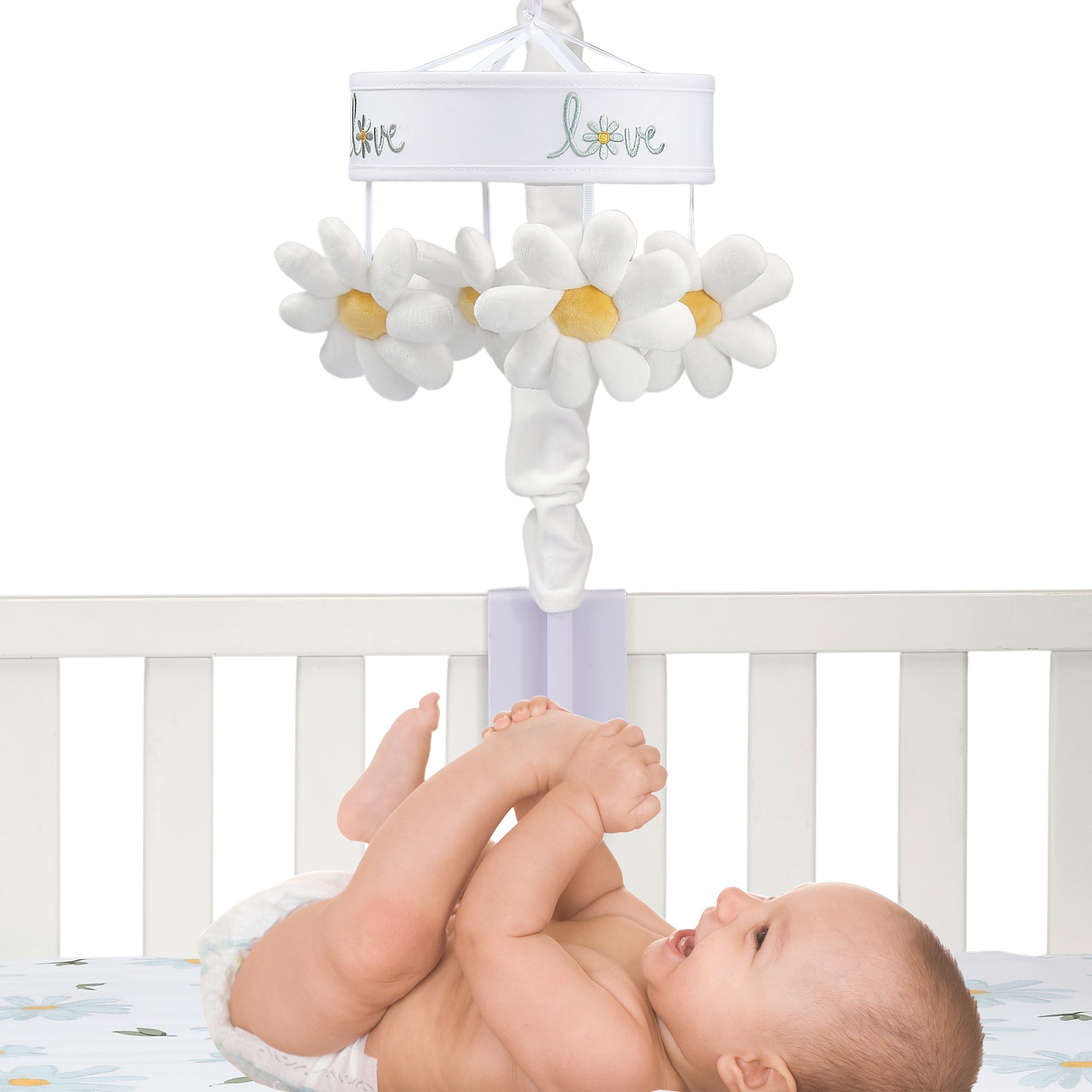 Lambs & Ivy Sweet Daisy Musical Baby Crib Mobile