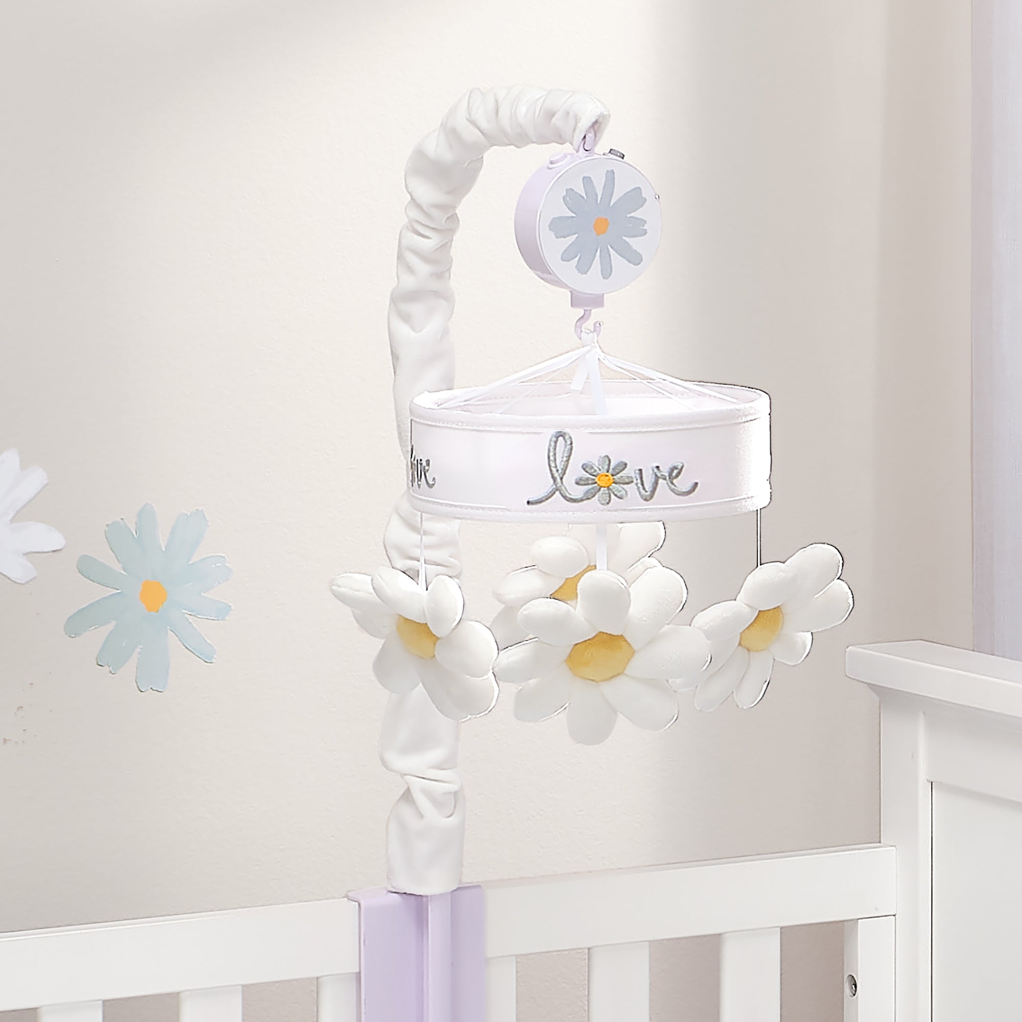 Lambs & Ivy Sweet Daisy Musical Baby Crib Mobile