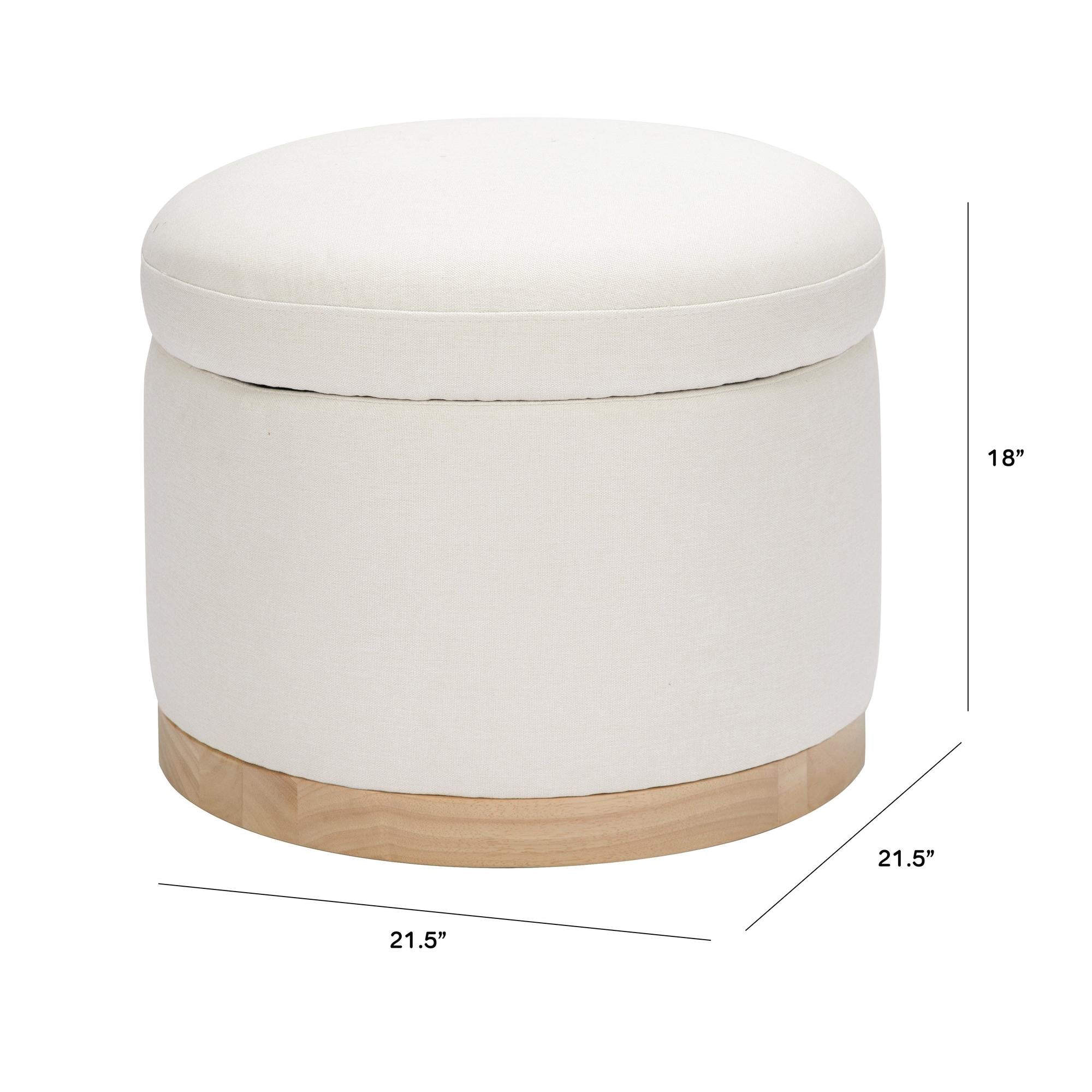Babyletto Naka Storage Ottoman in Eco-Performance Fabric | Water Repellent & Stain Resistant